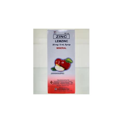 lemzinc|LEMZINC Zinc 20mg / 5mL Syrup 60mL Apple .